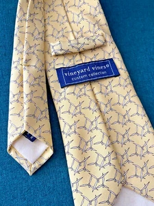 VINEYARD VINES Custom Collection Silk Neck Tie YELLOW Wind Power Energy - Picture 1 of 6