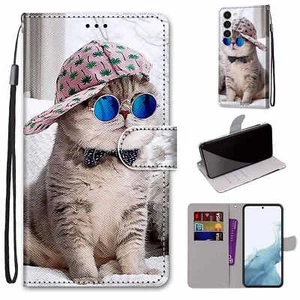 For Various Cover Flip Magnetic Cute Cat Leather Card Slot Stand Soft Phone Case - Picture 1 of 20