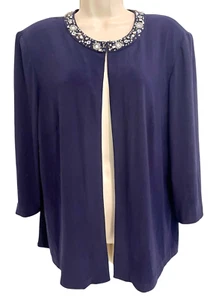 Alex Evening Damen Jacke mit Schmucksteinen dunkelblau 3/4 Arm Special Event Glam - Bild 1 von 9