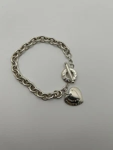 Tiffany & Co. bar toggle Tiffany Heart Tag 10" Chain Bracelet 925 Sterling Silve - Picture 1 of 8