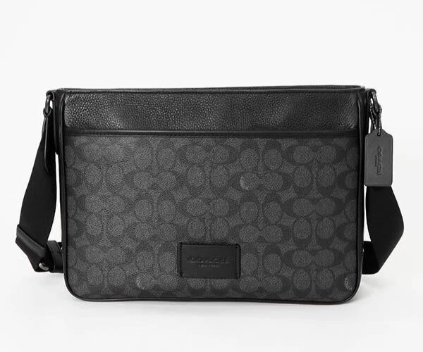 Coach Men's District Crossbody Bag In Signature Canvas CV761 Gunmetal/Charcoal