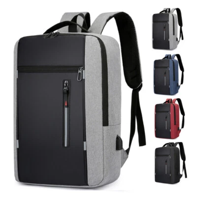 17" Men Women Laptop Backpack Travel Business Shool Bag with USB Charging Port - Image 1 of 4