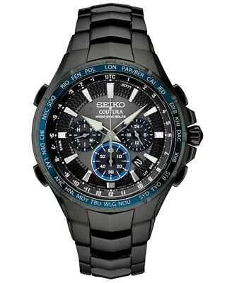 Reloj para hombre Seiko Coutura Radio Sync cronógrafo solar 44,5 mm esfera negra SSG021 Foto 1 de 4