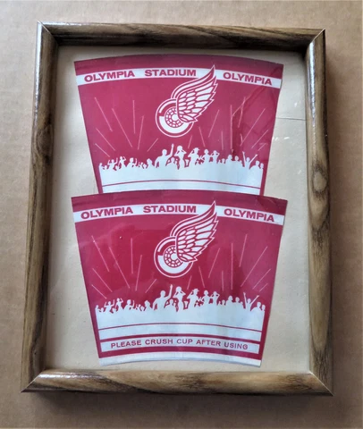 Red Wings Facsimile Olympia Stadium Paper Cup Flat layout - Framed  8.5" x 11" Cover