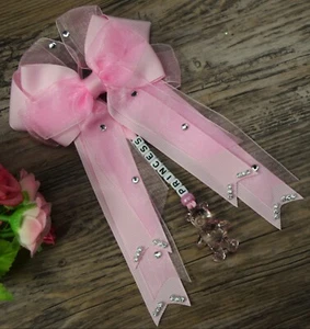 Personalised stunning pram charm in baby pink baby girls boys bear dummy - Picture 1 of 1