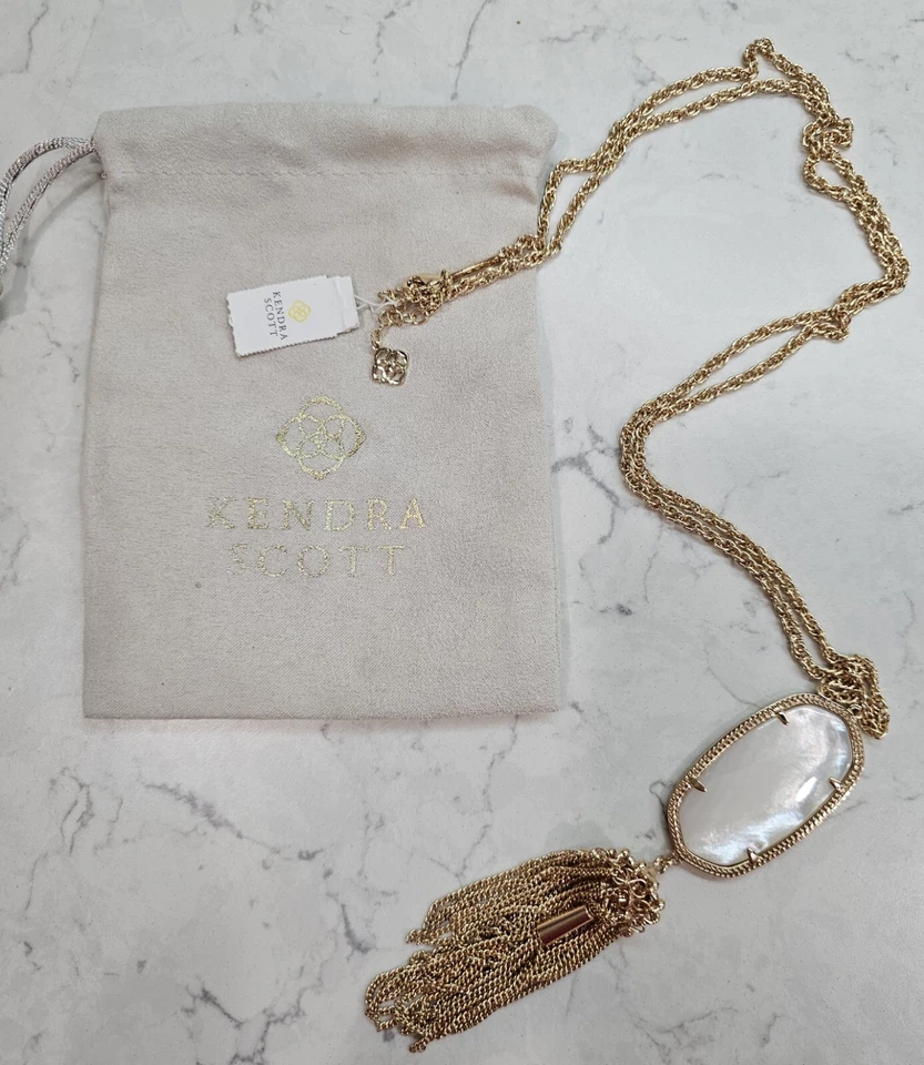 Nuevo con etiquetas Collar Kendra Scott Rayne en Marfil Perla Oro Rosa Raro Retirado Foto 1 de 1