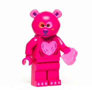 Lego Store 2022 BAM Minifigure - Magenta Pink Heart Love Bear Costume Guy (hol - Picture 1 of 9