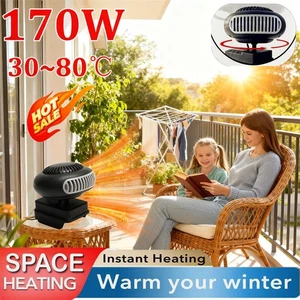 Small Space Heater 170W 2 Gears 18V Battery Operated Electric Fan Heater - Picture 1 of 17