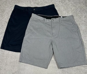 Volcom True to This Shorts Mens 38 Blue Gray Lot Of 2 Chino Flat Front Pockets - Picture 1 of 22