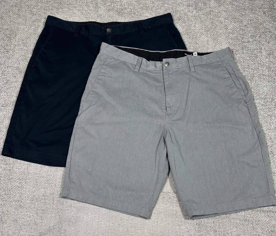 Volcom True to This Shorts Mens 38 Blue Gray Lot Of 2 Chino Flat Front Pockets - Image 1 of 4
