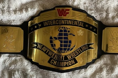 WWF Intercontinental Championship (Steamboat V Savage) Belt Replica Red WWF Logo - Image 1 of 4