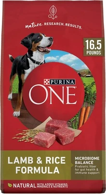 Purina ONE Comida Seca para Perros Cordero y Arroz Fórmula - 16.5 Libras (Paquete de 1)  Foto 1 de 4