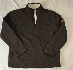 Orvis Sherpa Fleece 1/4 Zip Pullover Sweater Sweatshirt Taschen Herren XL braun - Bild 1 von 3