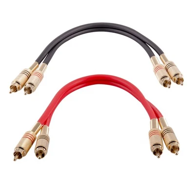 Speakers Premium 1 Foot Dual RCA Male to Dual RCA Male Audio Patch Cables, Pa... - Image 1 of 4