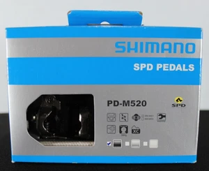 Shimano PD-M520 SPD MTB Pedals Clipless 9/16" SM-SH51 Cleats Black New In Box - Picture 1 of 4