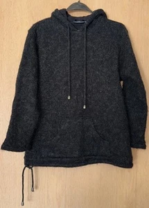 Icewear Iceland Black Gray 100% Wool Jacket Pullover Hood Fleece-lined Men’s M  - Picture 1 of 10