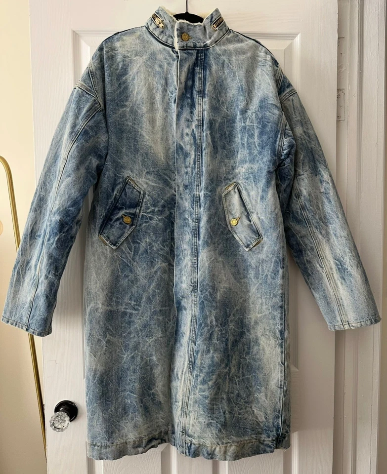 Abrigo Fear of God Ribete Denim Agua Bendita Alpaca Cubierta Talla Pequeña Foto 1 de 4