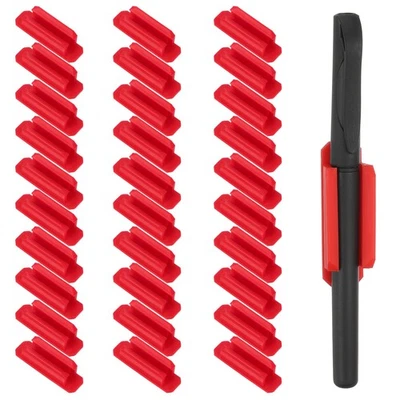 Pen Holder for Desk, 30 Pack Adhesive Pencil Holders Silicone Holder, Red - Image 1 of 4
