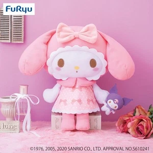 My Melody Girly Pink Big Plush Doll with Kuromi H:27cm Sanrio JAPAN Limited - Picture 1 of 3