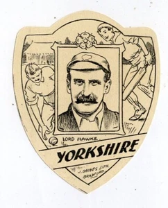 Tarjeta de cricket J. Baines, Yorkshire, Lord Martin Bladen Hawke c1909 (Gc9449) - Imagen 1 de 4