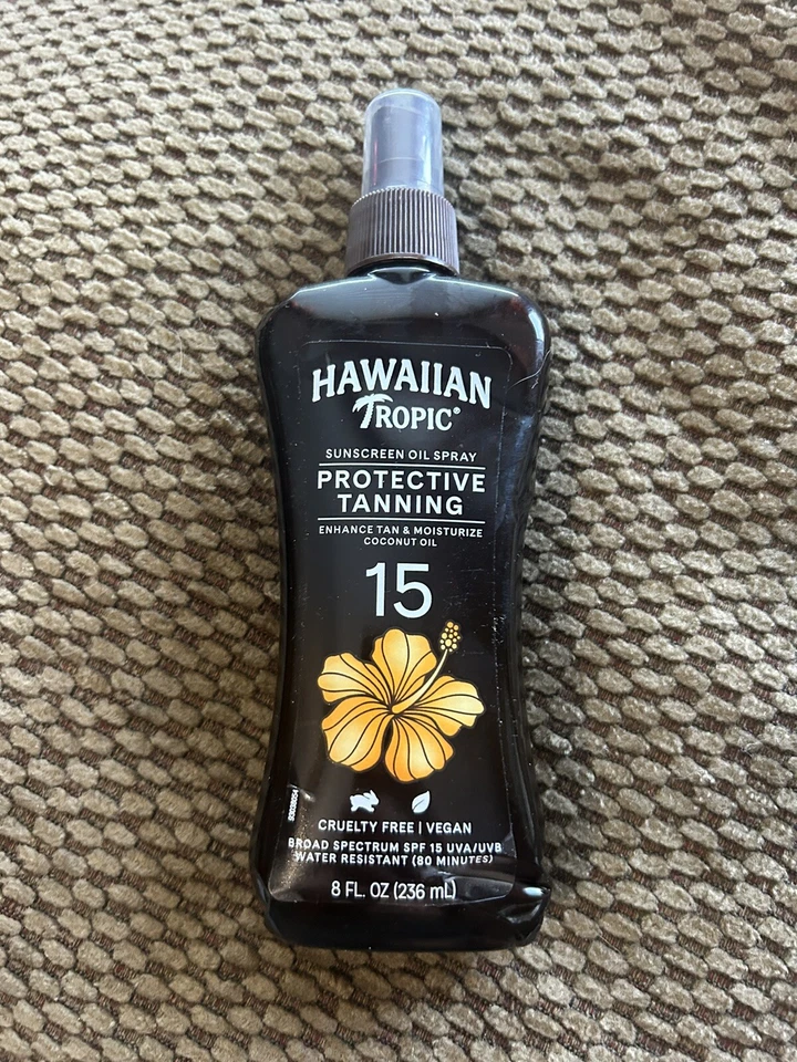 Hawaiian Tropic Protective Dry Oil Sunscreen Spray Pump SPF 15 - 8 Oz