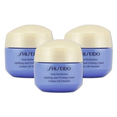 SHISEIDO Vital Perfection Uplifting Firming Cream travelsize 15ml x3pcs FREEPOST - Image 1 of 4