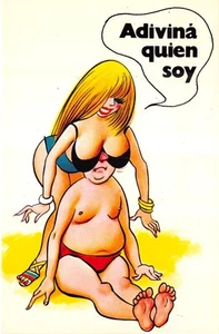 TARJETA POSTAL CÓMIC EXTRANJERA BAMFORTH ESPAÑA/ARGENTINA TETAS GRANDES SIN USAR GD MUY BUENA - Imagen 1 de 2
