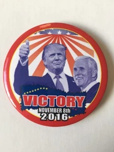 Victory November 8th 2016 Donald Trump for President 3" Button American Flag - Picture 1 of 2