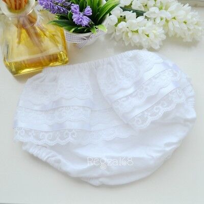 Baby Girls Toddlers Frilly Lace Knickers Under Pants Wedding Christening 0-3y • 3.58£