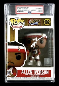 NBA ALLEN IVERSON HAND SIGNED ENCAPSULATED BASKETBALL FUNKO POP TOY #102 PSA COA - Picture 1 of 3