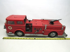 Vintage 1960s Buddy L Texaco Fire Chief Truck Red 25" Parts Repair Restore - Picture 1 of 24