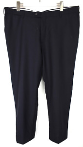 Suitsupply Soho Pantalon Homme UK 46/W40 Plat Laine Avant Braguette Zip Bleu