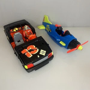 Crash Test Dummies Team Racing TYCO Black Car Blue Plane & Figure Vintage SPARES - Picture 1 of 24