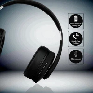 Wireless Bluetooth Stereo Headphone Built-in Mic Over Ear Headband Earphones - Picture 1 of 9