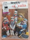 Simplicity 9073 Sock Monkey's & Clothes Pattern   1999