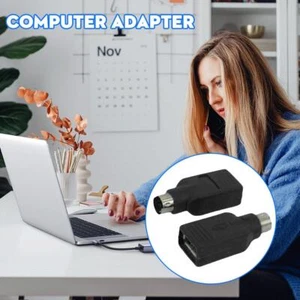 USB FEMALE TO PS/2 MALE ADAPTOR CONVERTER ADAPTER USU LAPTOP PC U0I3 Q3P9 - Picture 1 of 8