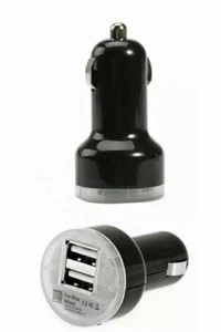 2x Dual Car Phone Charger USB For Samsung Galaxy A12 A13 A14 A32 A53 A54 5G BLK - Picture 1 of 2