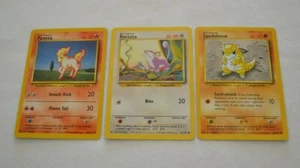Pokémon Ponyta 60/102 1999, Rattata 61/102 y Sandshrew 62/102 - Imagen 1 de 2