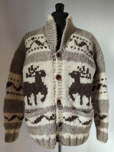 Maglione Canadese Vintage Cowichan Sweater Hand Made - Picture 1 of 2
