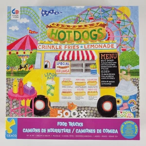Ceaco 500pc Jigsaw Puzzle Summer Food Trucks Hot Dogs Stephanie Jones Lemonade - Picture 1 of 12