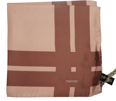 Новый с Ярлыками TOM FORD розовый и коричневый шелк карман квадратный Италии 16" - Изображение 1 из 4