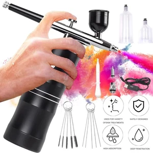 Airbrush Set Mini Airbrush Gun mit Kompressor Kabelloses Airbrush Kit für Kunst - Bild 1 von 22