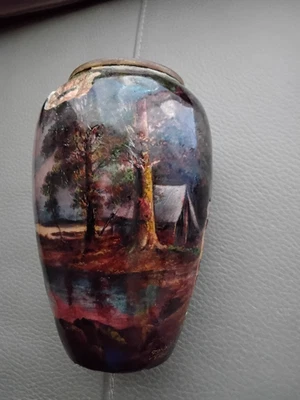 Jules Sarlandie Limoges Vase Émaillé - Photo 1/4