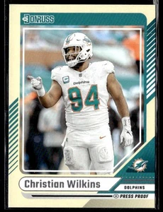 Christian Wilkins 2024 Donruss Press Proof Yellow #284 Miami Dolphins - Picture 1 of 2