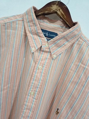 RALPH LAUREN Orange Striped Shirt 3XB 4XL XXXL XXXXL RRP £129 - Image 1 of 3