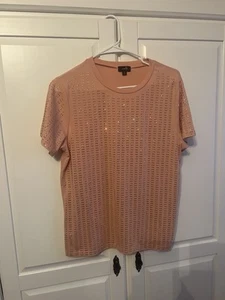 Ontwelfth Damen Shirt Größe XL rosa mit Strasssteinen, Glitzer vorne, Kurzarm - Bild 1 von 4