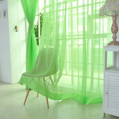 Sheer Scarf Divider in Colorful Tulle Voile Door Casement Curtain Panel - Image 1 of 4