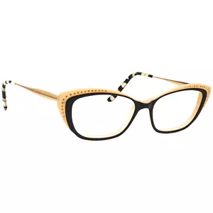Jean Lafont Eyeglasses Corse S 1040 Black/Gold Crystals Cat Eye France 52-15 138 - Picture 1 of 6