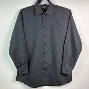 HENRI PICARD Black Single Needle Tailoring Dress Shirt Mens Size 17 1/2 - 36/37 - Picture 1 of 5