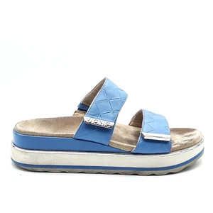 Sandali donna Vionic Brandie blu doppio cinturino plateau slide mule taglia 8 - Foto 1 di 10